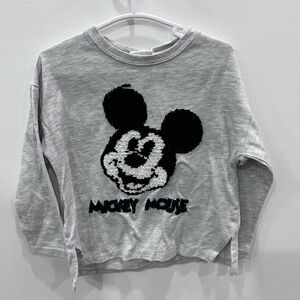 Velvet Sequin Mickey Mouse Zara Kids Shirt